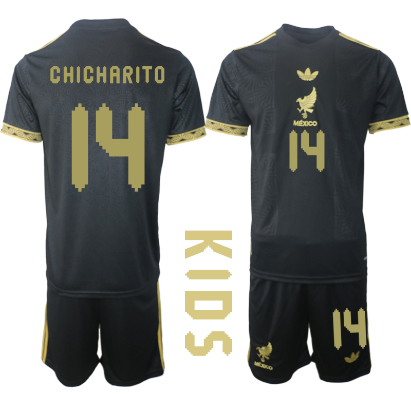 Youth 2025-2026 National Team Season Mexico Black 14 Soccer Jersey